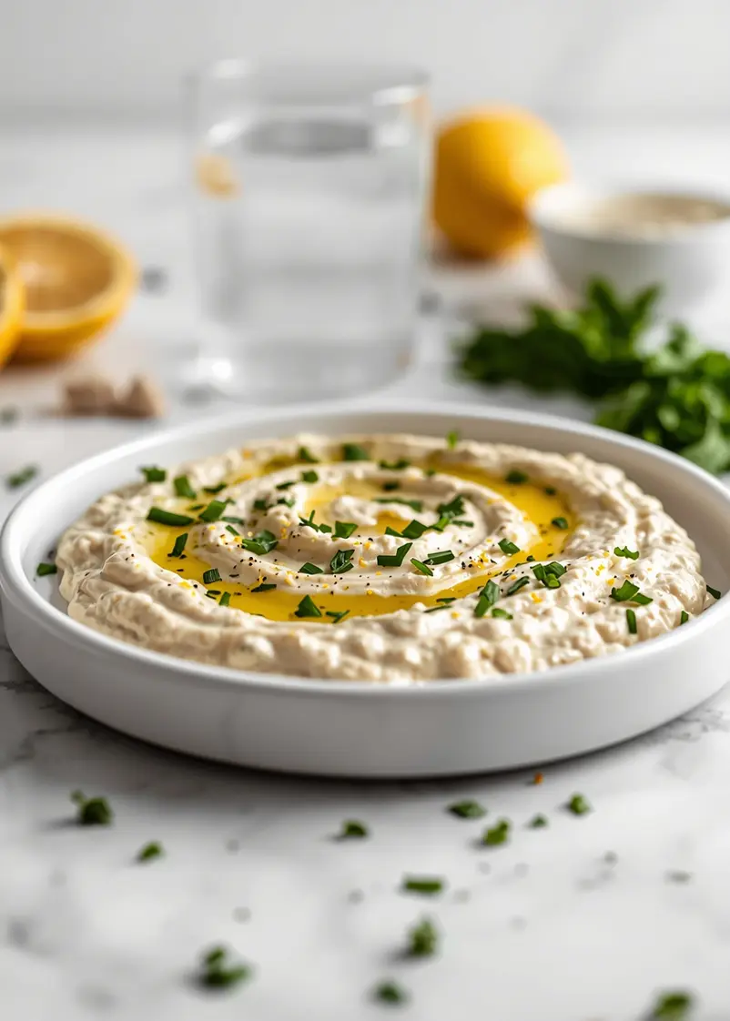 lemon herb white bean dip party ready to serve