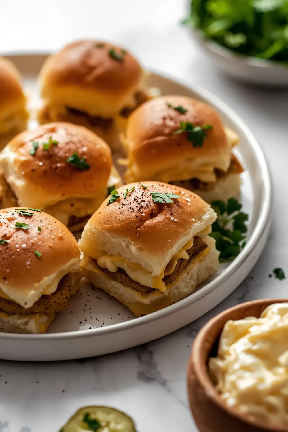 mini chicken sliders party