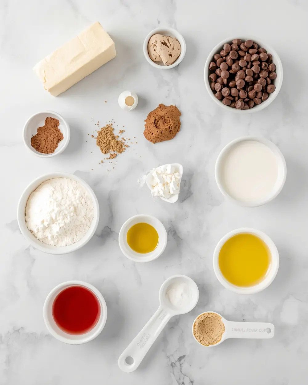 Ingredients for patriotic brownie bites party