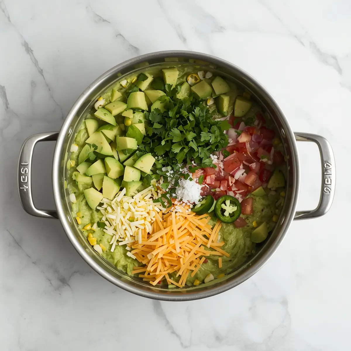 Cooking instructions for patriotic guacamole sharing