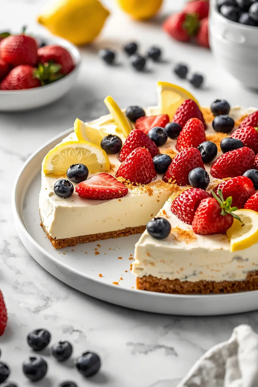 patriotic no bake cheesecake