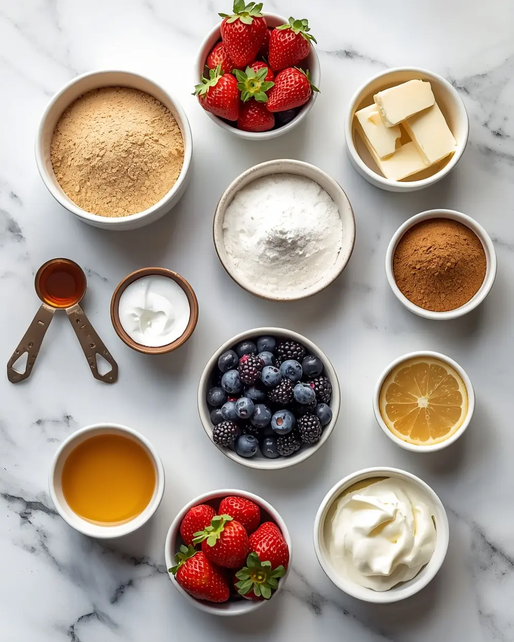 Ingredients for patriotic no bake cheesecake