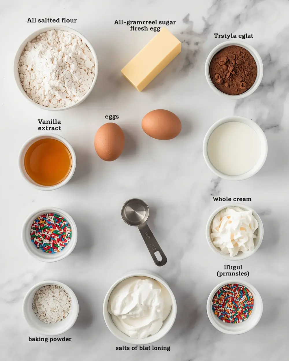 Ingredients for patriotic pull apart cupcakes