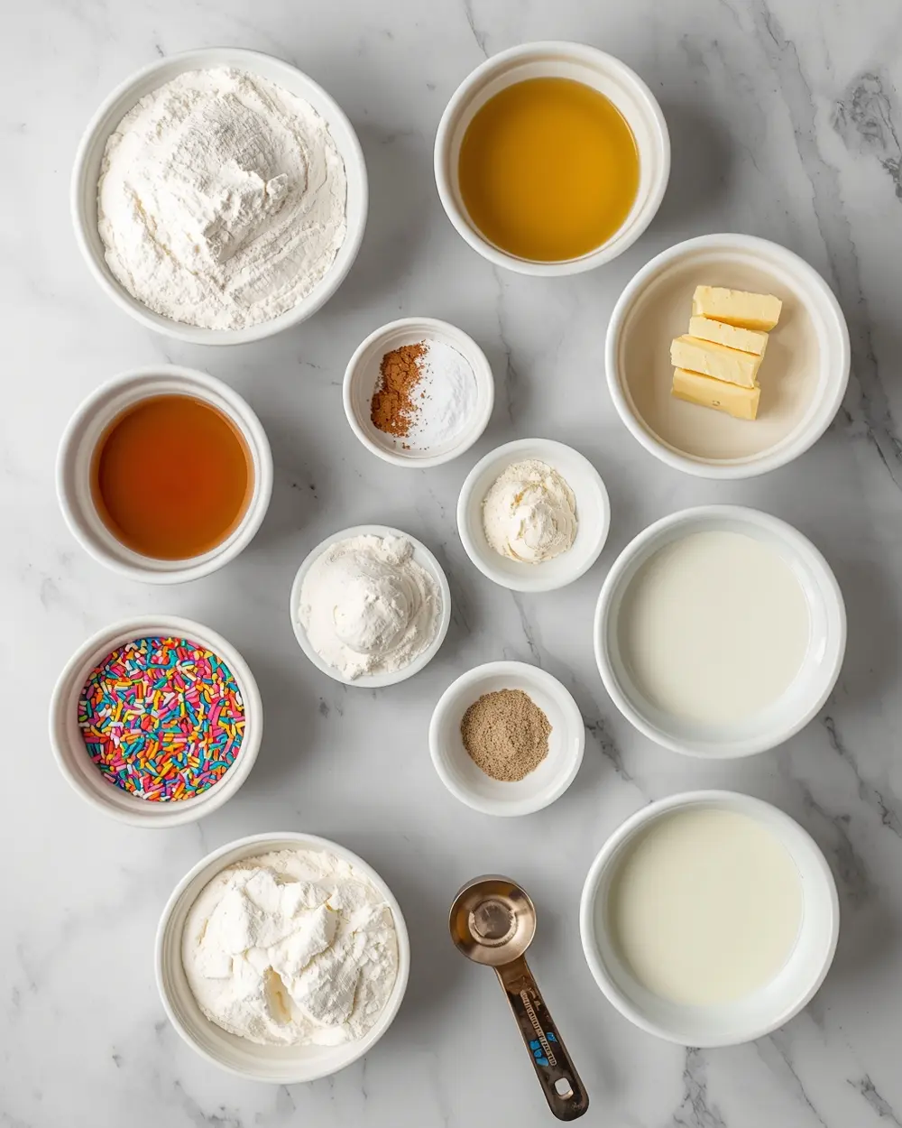 Ingredients for patriotic pull apart cupcakes