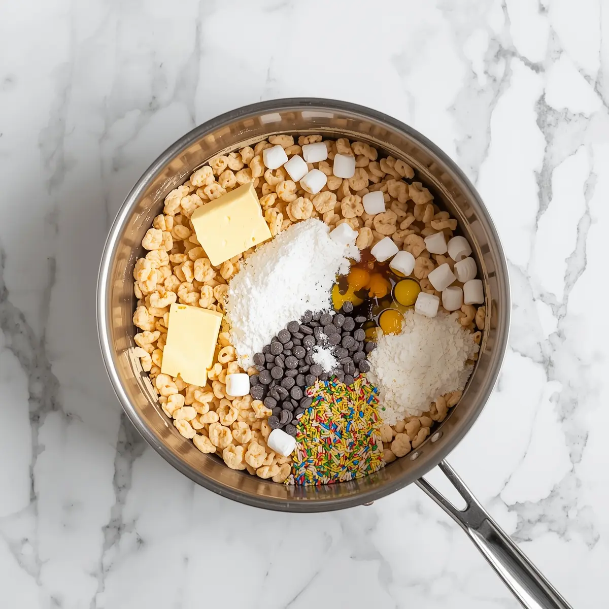 Cooking instructions for patriotic rice krispie treats