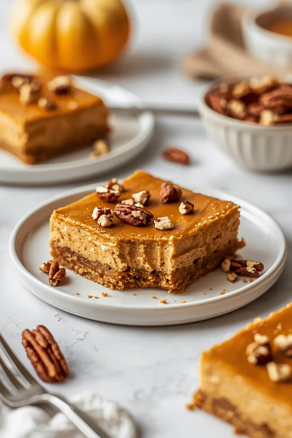 pumpkin cheesecake bars crowd fall