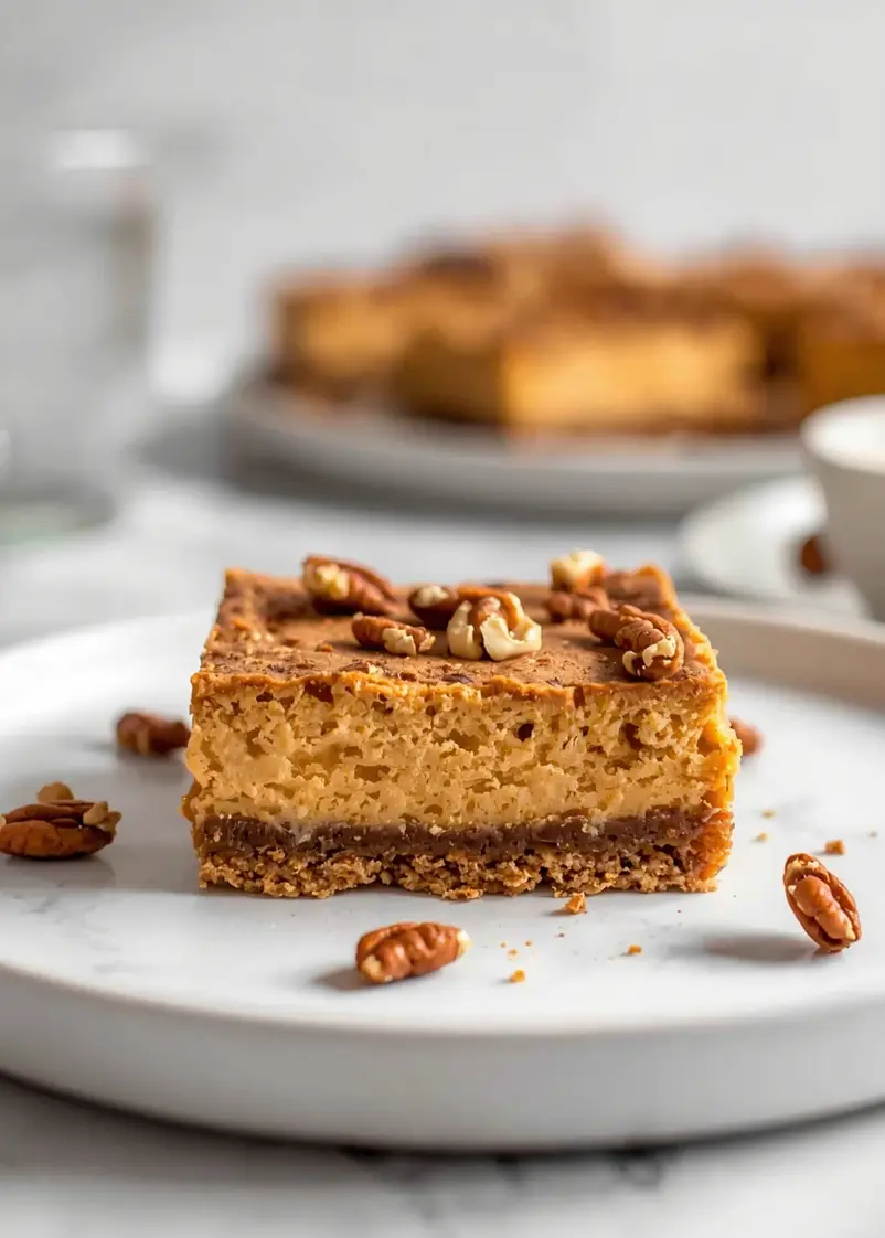pumpkin cheesecake bars crowd fall ready to serve