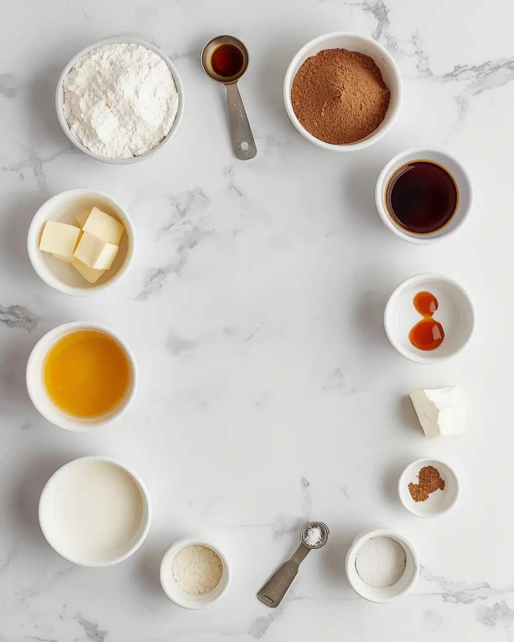 Ingredients for red velvet cupcakes crowd