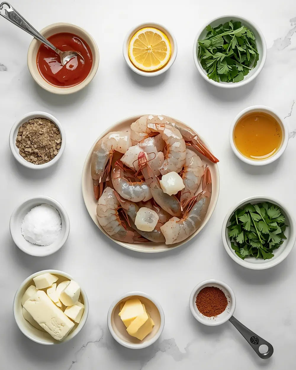 Ingredients for shrimp cocktail party crowd