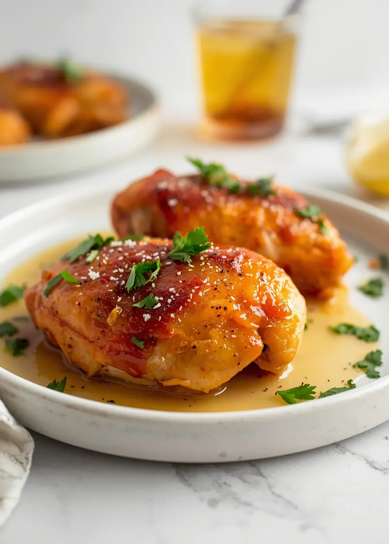 slow cooker honey garlic chicken BBQ ready to serve