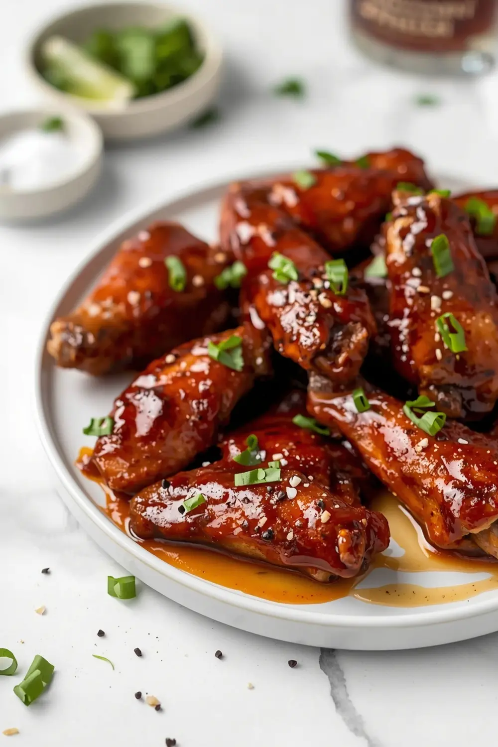 sticky BBQ chicken wings party