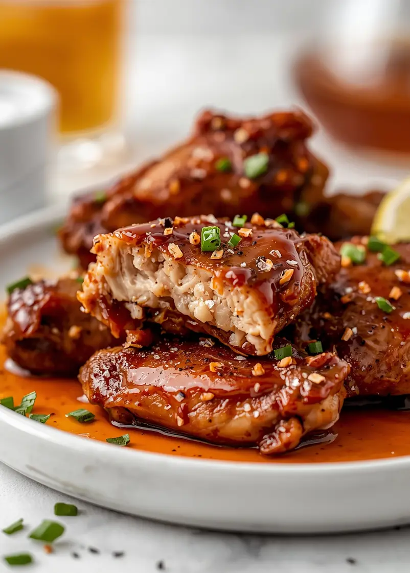 sticky BBQ chicken wings party ready to serve