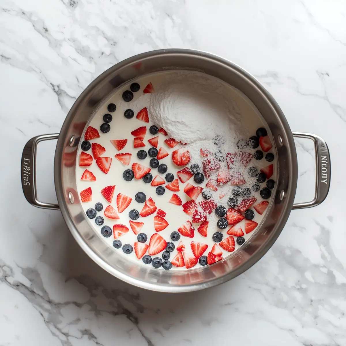 Cooking instructions for strawberry blueberry pavlova party