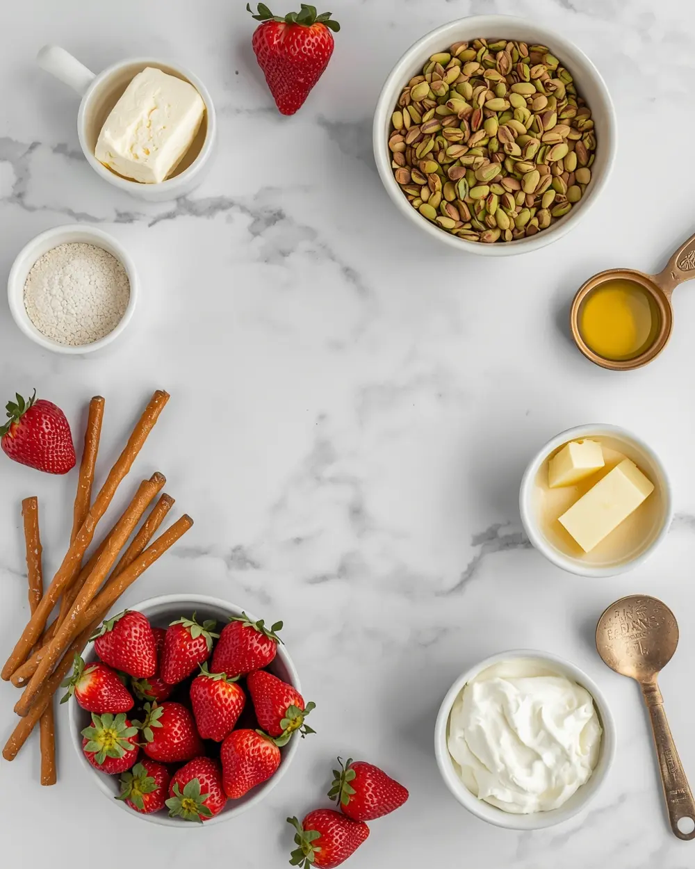Ingredients for strawberry pretzel salad crowd
