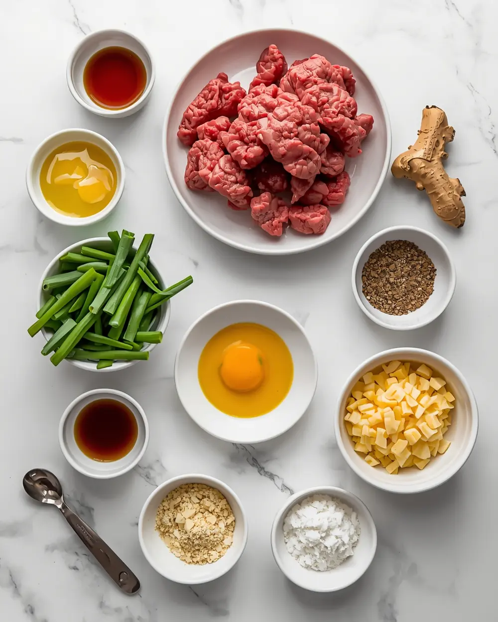 Ingredients for teriyaki beef burger pineapple