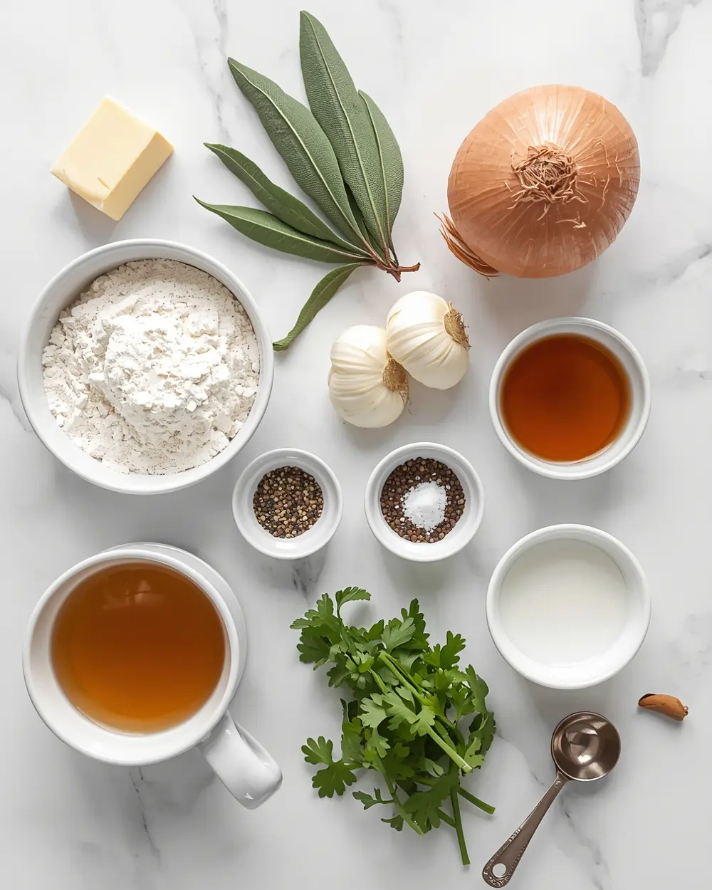 Ingredients for turkey gravy crowd Thanksgiving easy