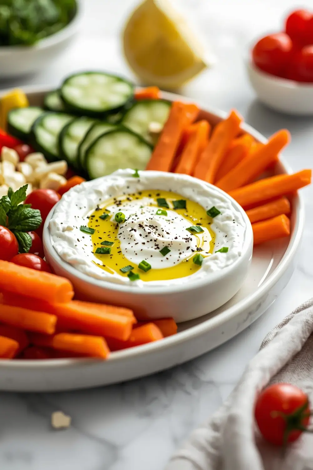 tzatziki veggie platter crowd