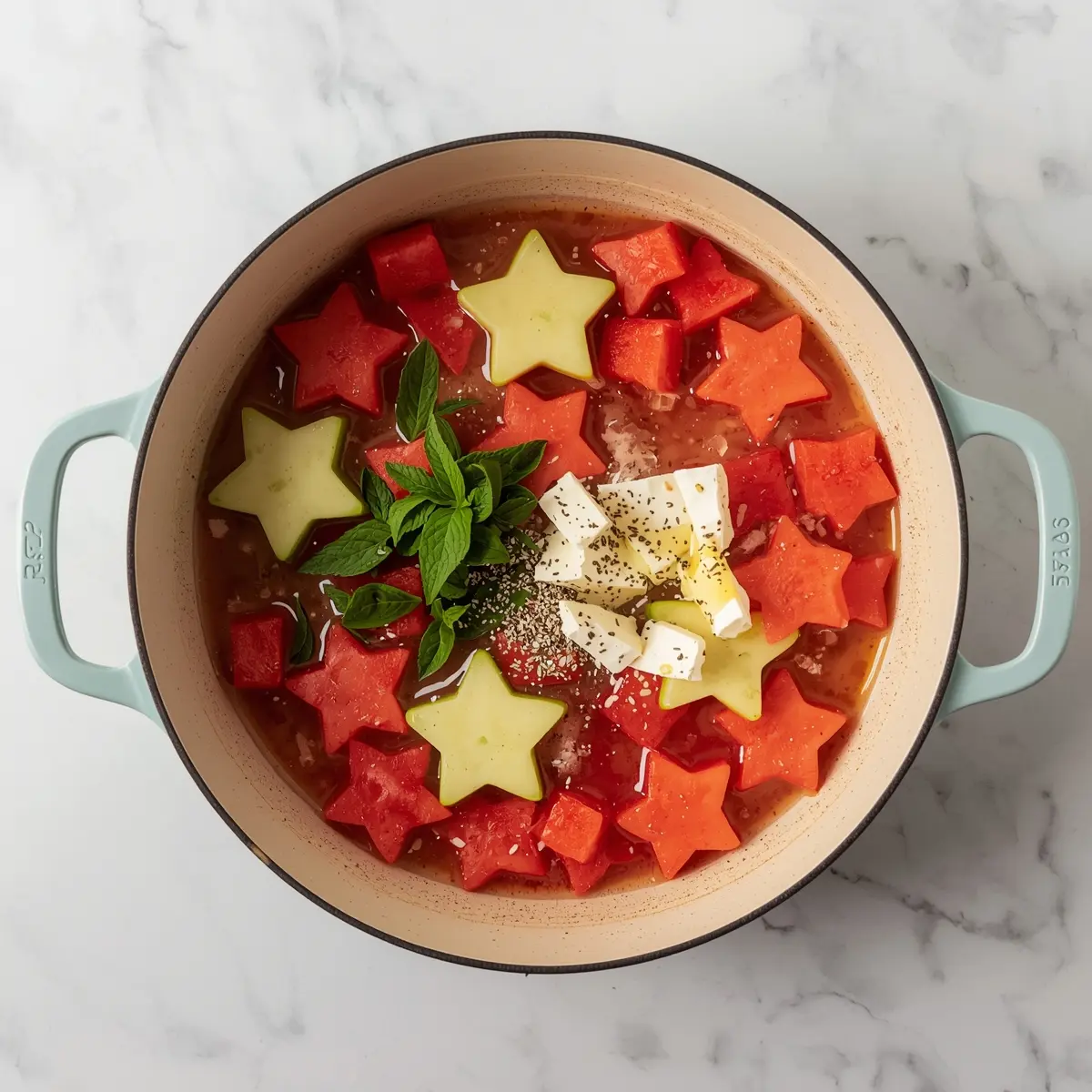 Cooking instructions for watermelon star skewers party