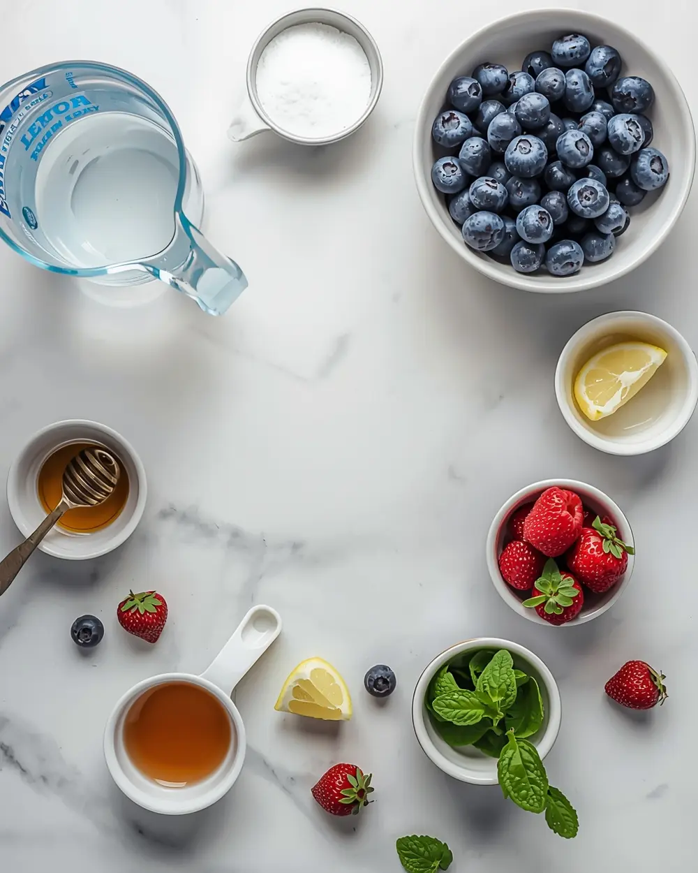Ingredients for 4th of july blue raspberry punch crowd
