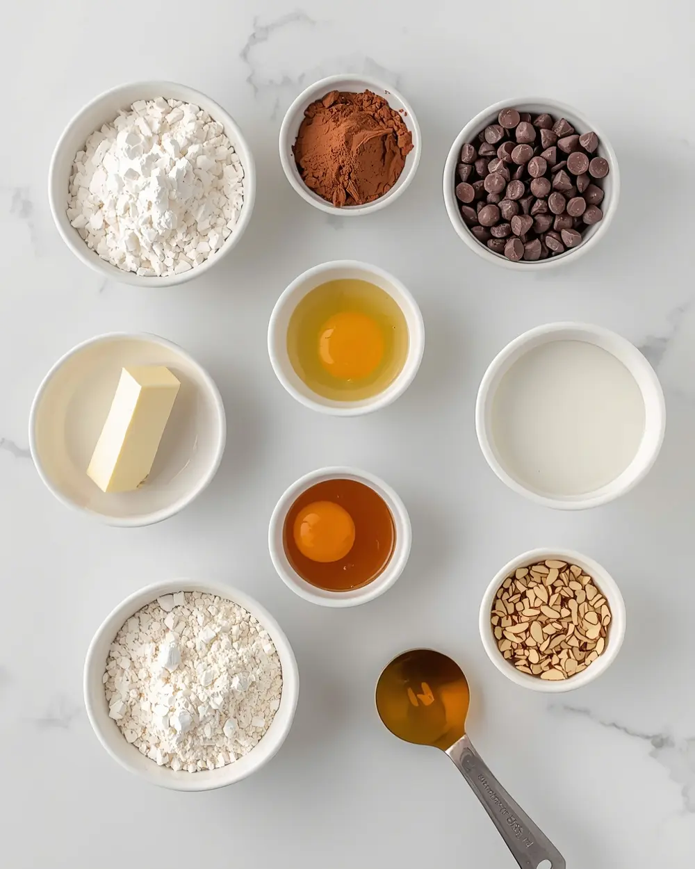 Ingredients for 4th of july brownie bites crowd
