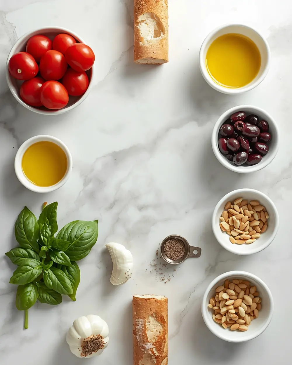 Ingredients for 4th of july bruschetta crowd