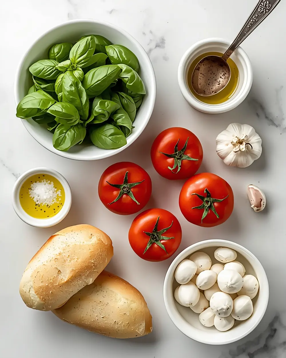 Ingredients for 4th of july bruschetta crowd