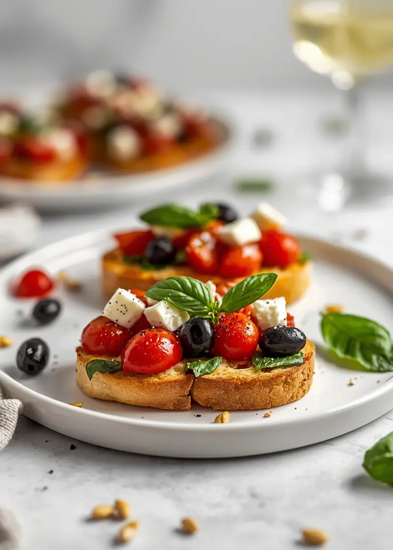 4th of july bruschetta crowd ready to serve