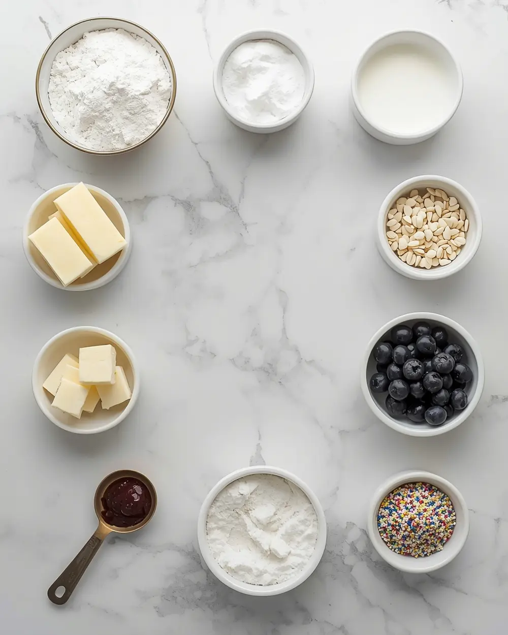 Ingredients for 4th of july cupcakes crowd