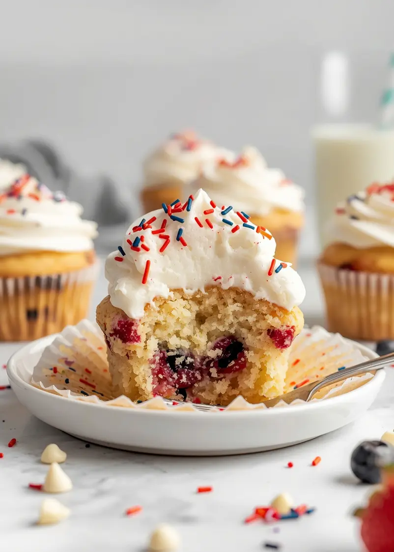 4th of july cupcakes crowd ready to serve