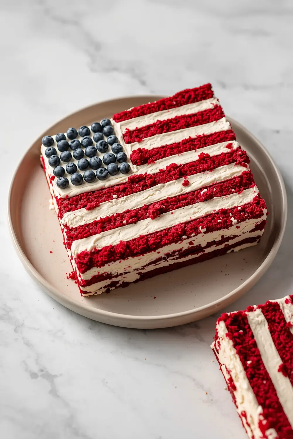 4th of july flag cake crowd