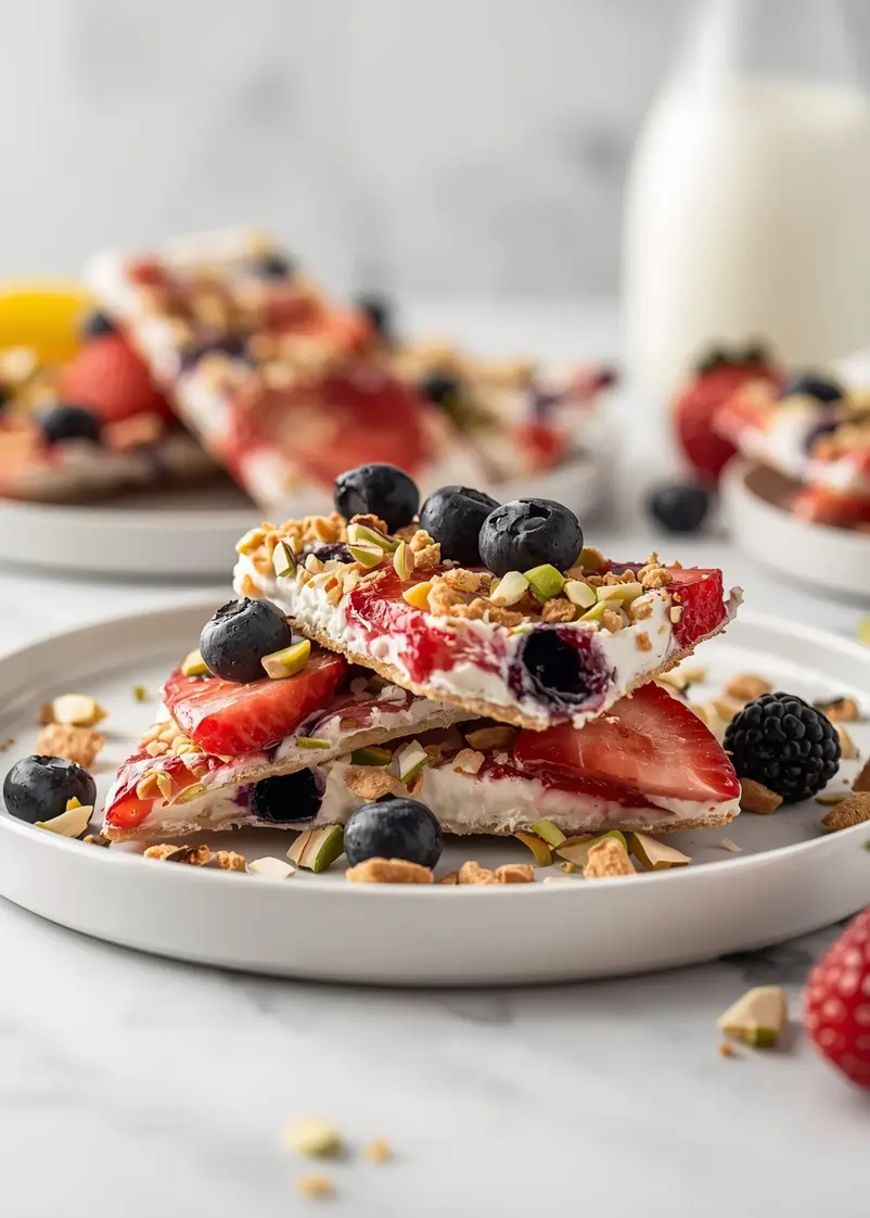 4th of july frozen yogurt bark crowd ready to serve