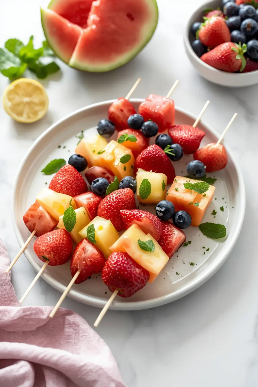 4th of july fruit skewers crowd