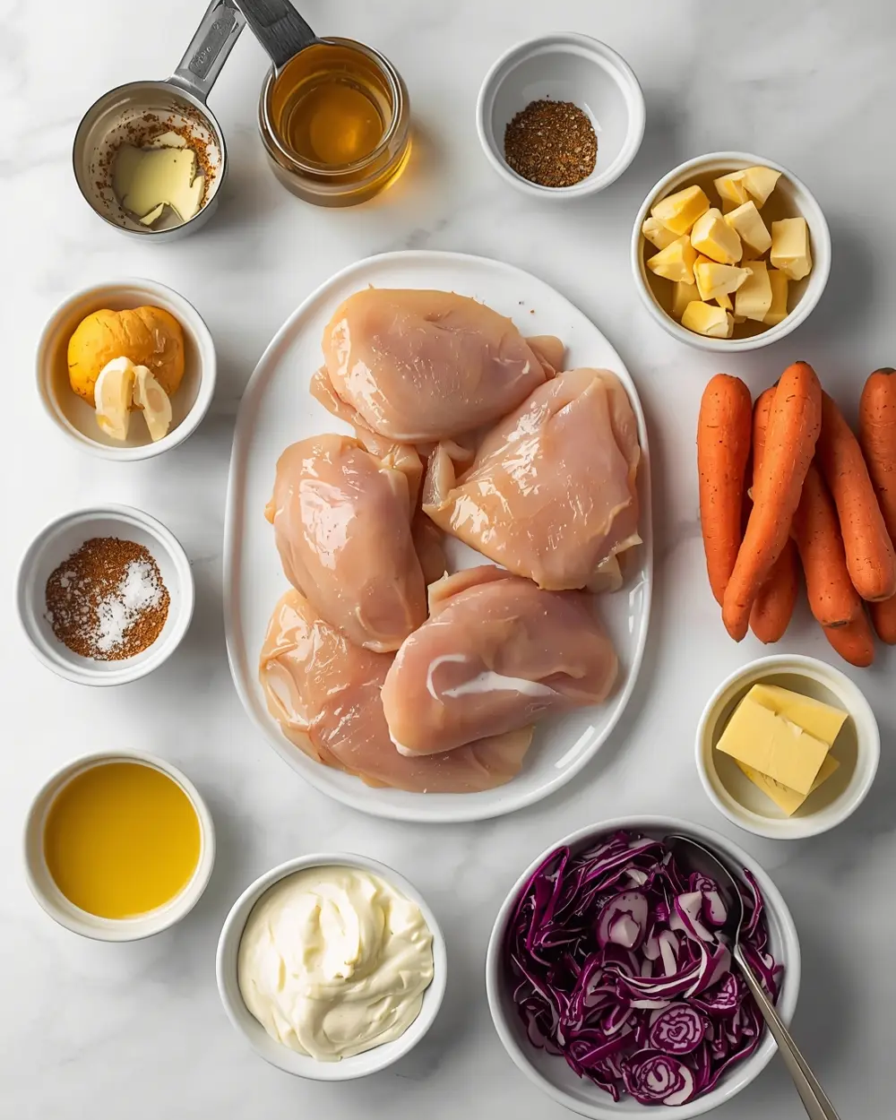 Ingredients for 4th of july grilled chicken crowd