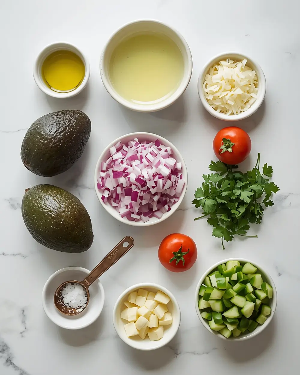 Ingredients for 4th of july guacamole crowd