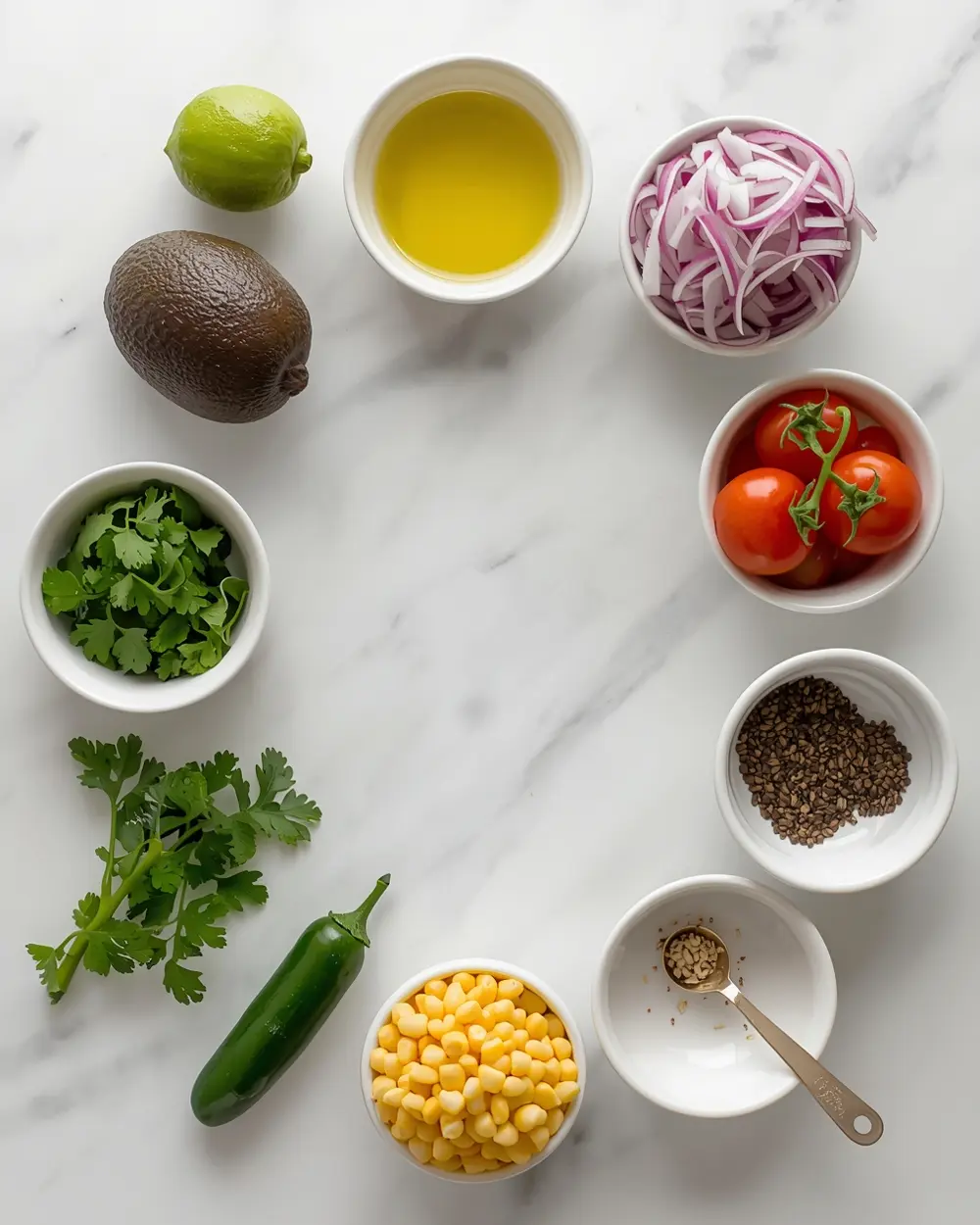 Ingredients for 4th of july guacamole crowd
