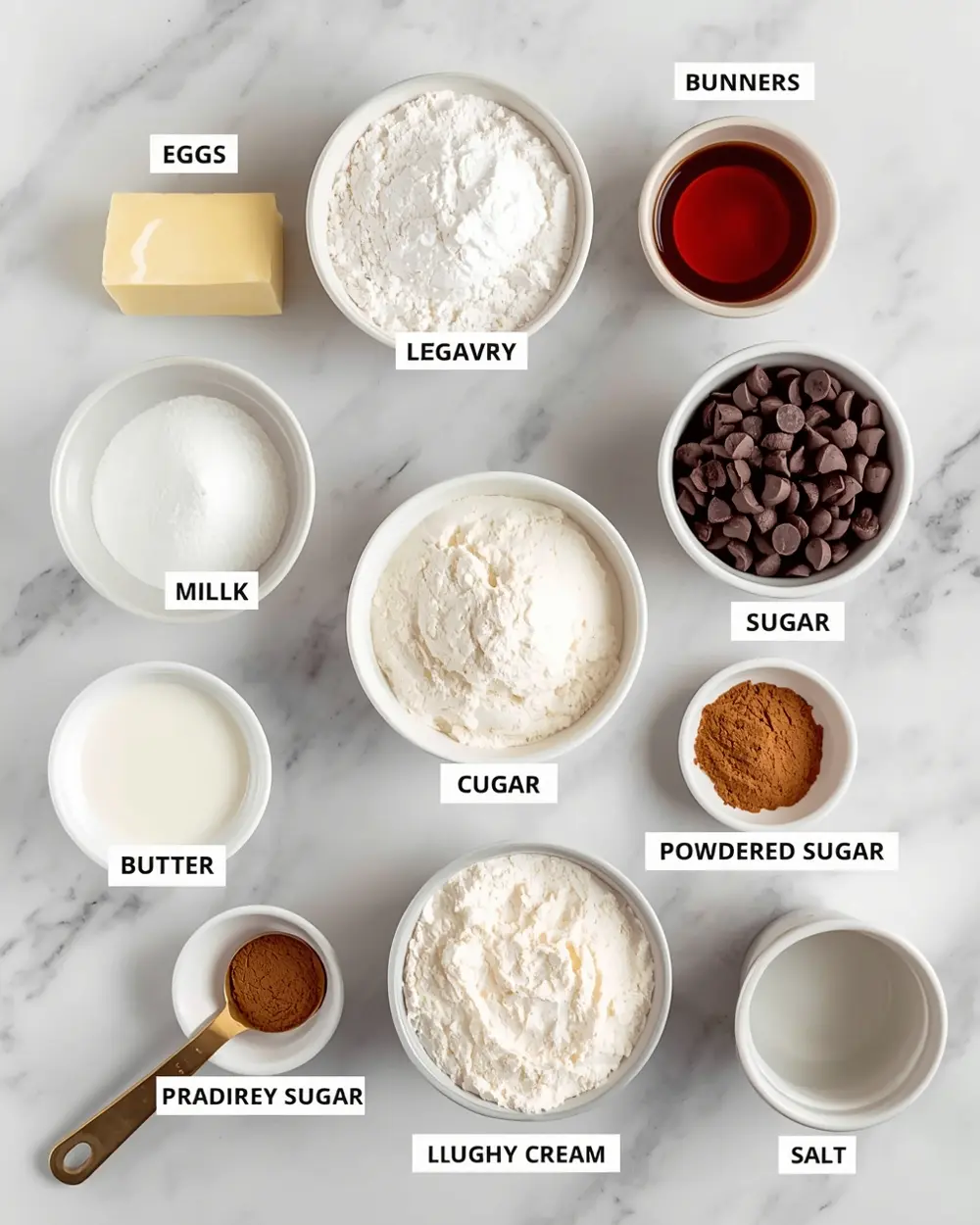 Ingredients for 4th of july ice cream sandwiches crowd