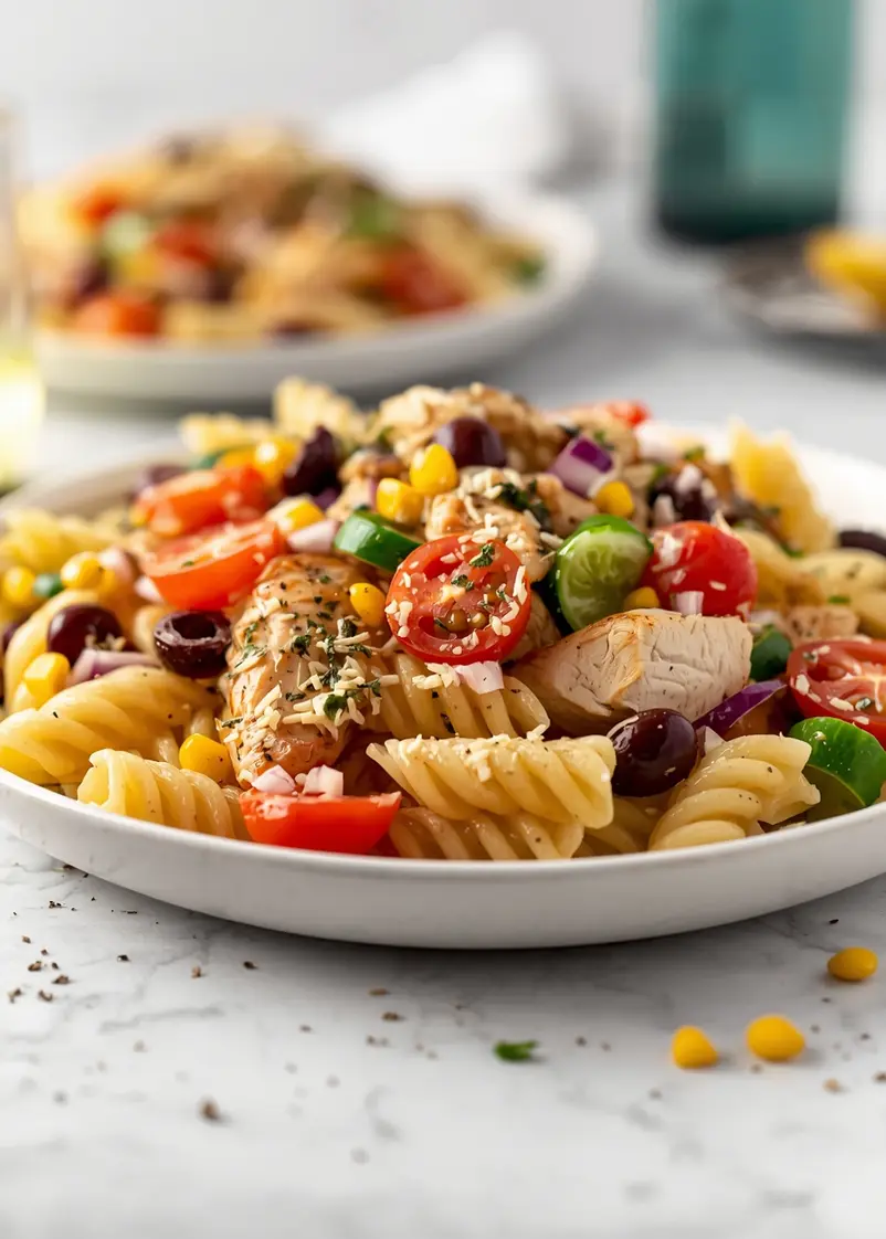 4th of july pasta salad crowd ready to serve