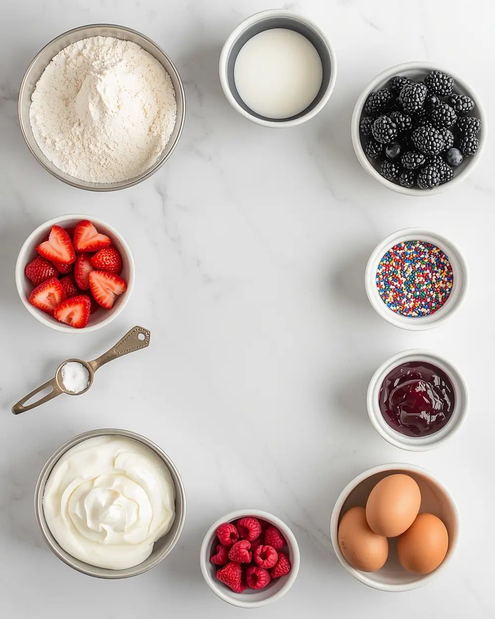 Ingredients for 4th of july poke cake crowd
