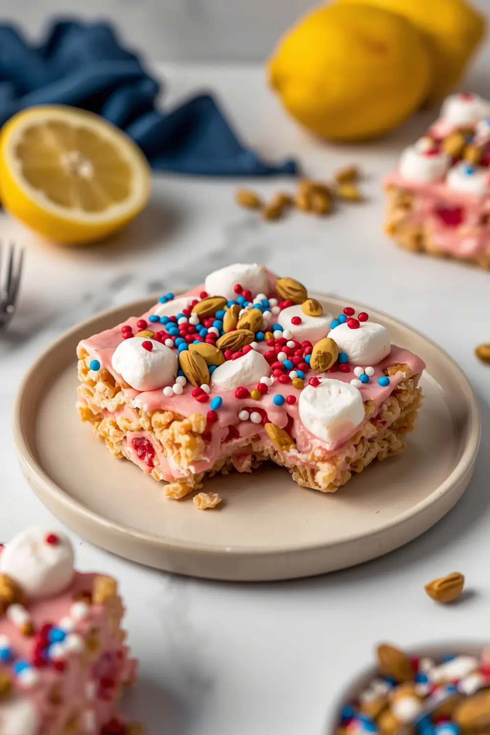 4th of july rice krispie treats crowd