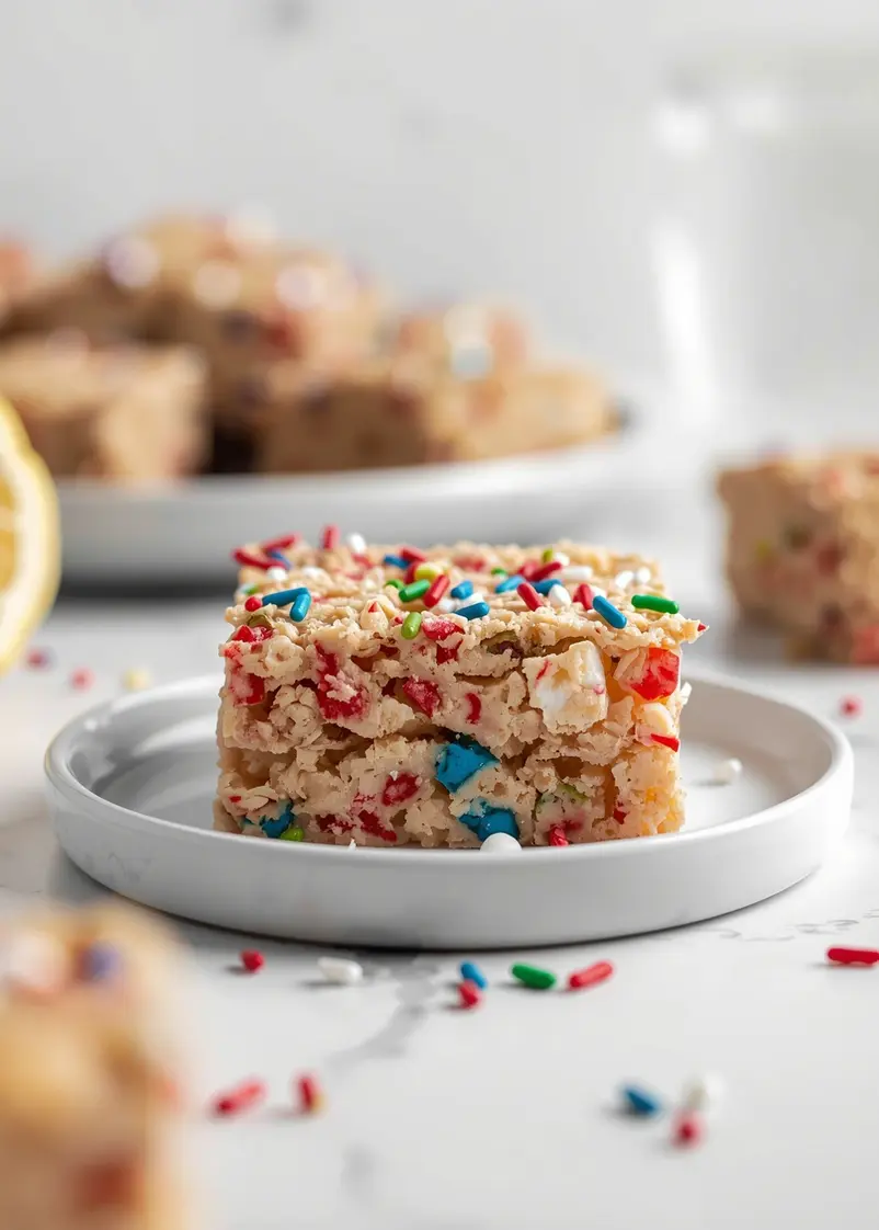 4th of july rice krispie treats crowd ready to serve