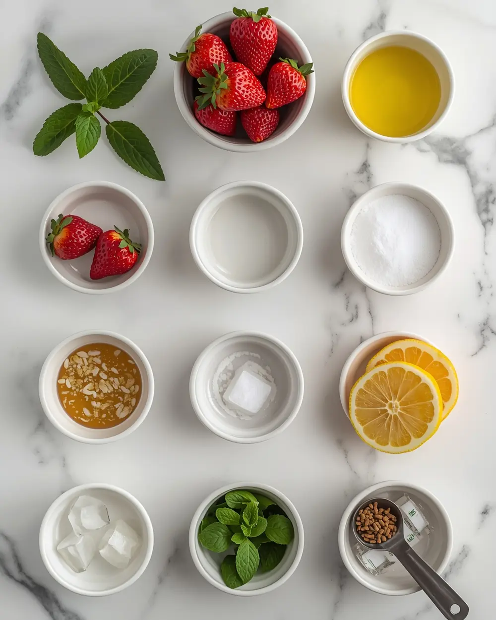 Ingredients for 4th of july strawberry lemonade crowd