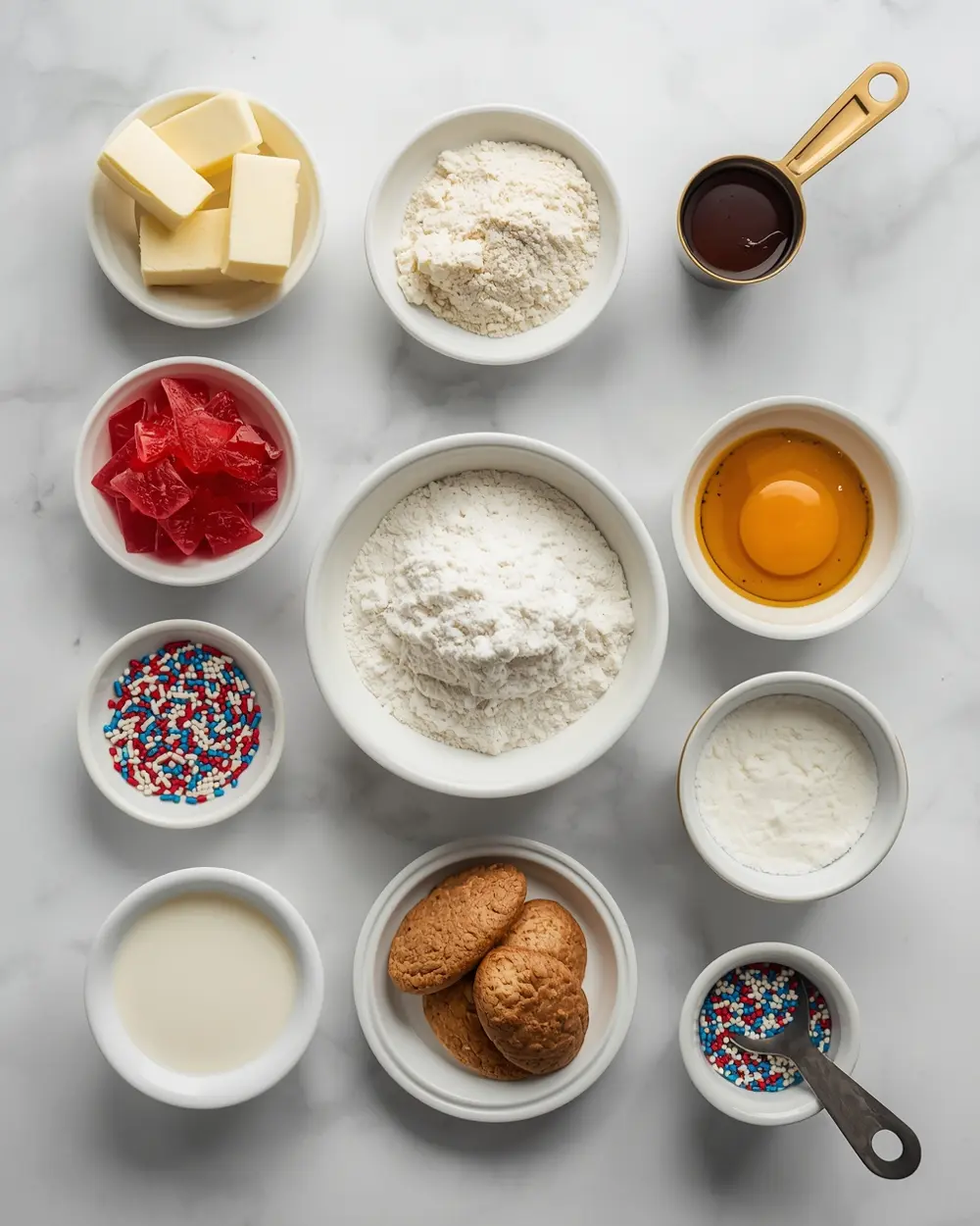 Ingredients for 4th of july sugar cookies crowd