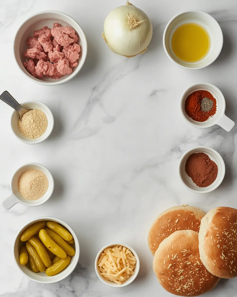 Ingredients for 4th of july turkey burgers crowd