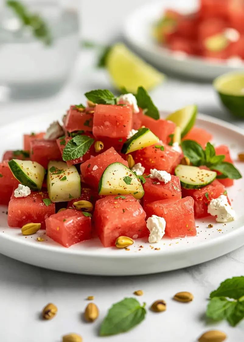 4th of july watermelon salad crowd ready to serve