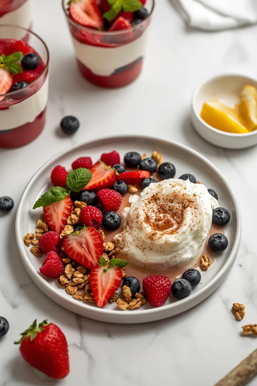 4th of july yogurt parfaits crowd
