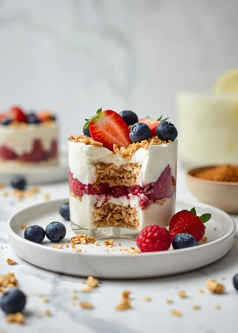 4th of july yogurt parfaits crowd ready to serve