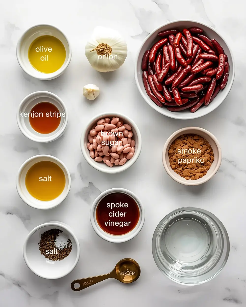 Ingredients for BBQ baked beans crowd summer