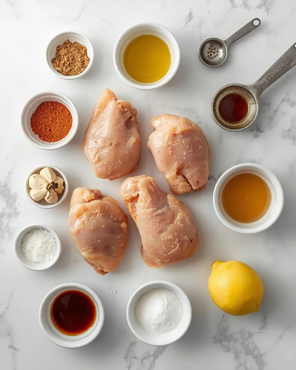 Ingredients for BBQ chicken drumsticks crowd summer