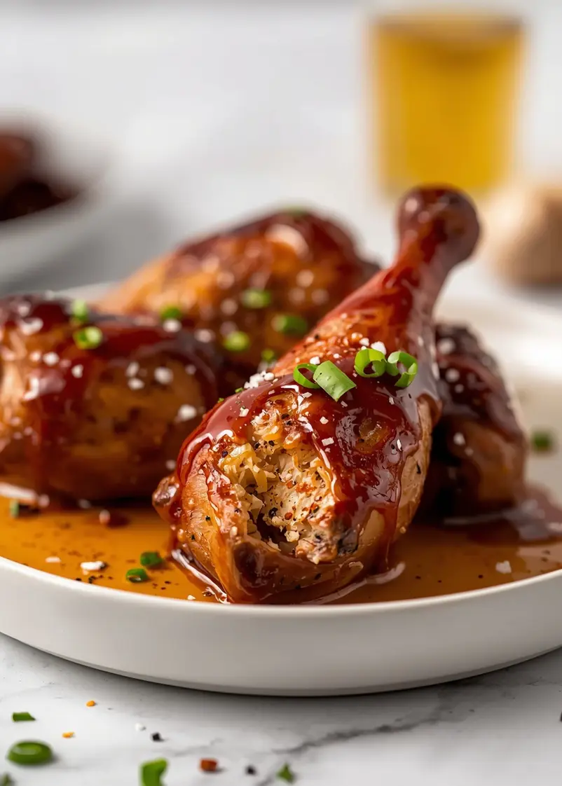 BBQ chicken drumsticks crowd summer ready to serve