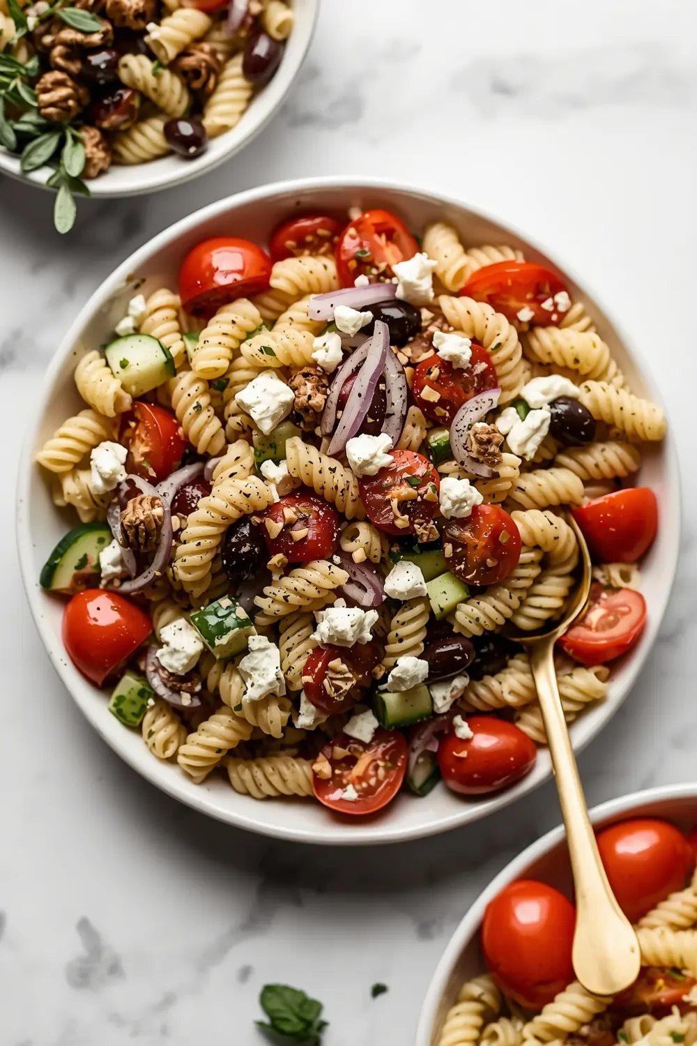 Greek pasta salad crowd summer
